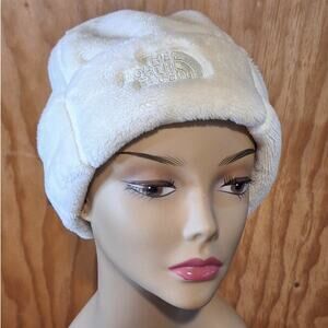 The North Face Plush Beanie Women's L-XL Cream Cozycore Outdoor Gorpcore Winter